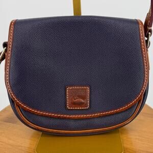 Dooney & Bourke Small Saddle Crossbody Saffiano Leather Classic Vachetta Trim
